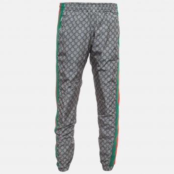 Pre Owned Gucci Blue GG Supreme Web Print Track Pants L