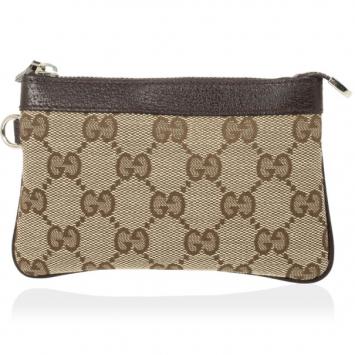 Pre Owned Gucci Beige Monogram Coin Purse