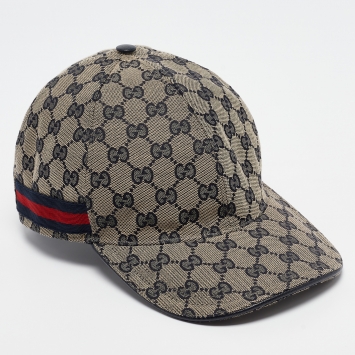 Pre Owned Gucci Original GG Web Canvas Baseball Hat XL