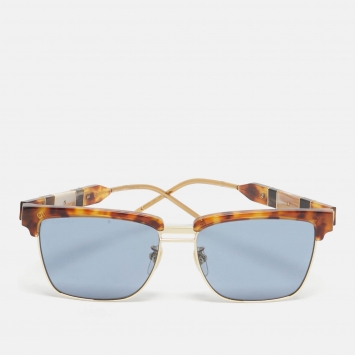 Pre Owned Gucci Tortoise Brown/Blue Gradient GG0603S Square Sunglasses