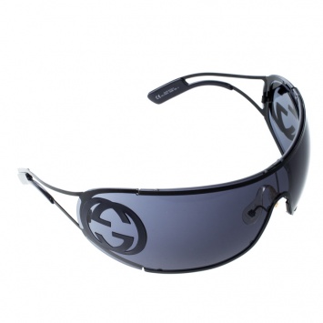 Pre Owned Gucci Navy Blue GG 2799/S Shield Sport Sunglasses