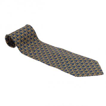 Pre Owned Gucci Blue Printed Tie