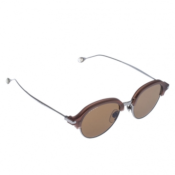 Pre Owned Gucci Brown/Olive GG 2259-S Myfea Round Sunglasses