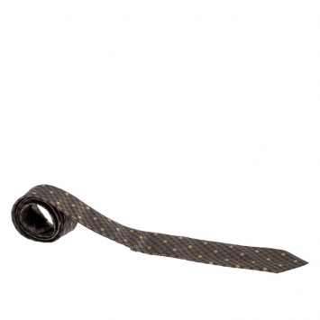 Pre Owned Gucci Beige Monogram and Bees Silk Jacquard Classic Tie