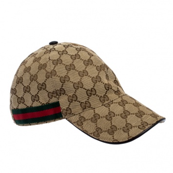 Pre Owned Gucci Beige GG Canvas Web Trimmed Baseball Cap M