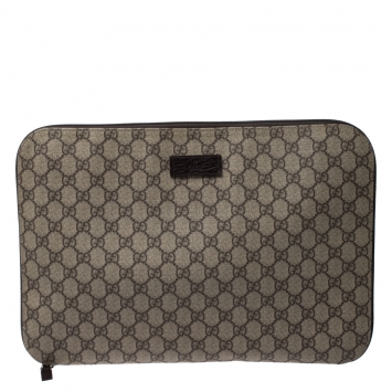 Pre Owned Gucci Beige GG Supreme Canvas Portfolio