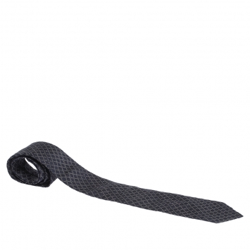 Pre Owned Gucci Navy Blue GG Pattern Jacquard Silk Tie