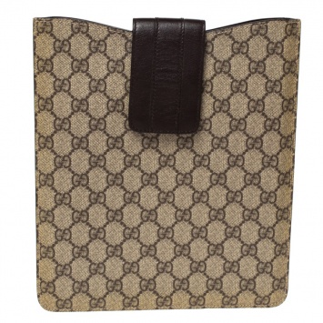 Pre Owned Gucci Beige/Brown GG Supreme Canvas iPad Case