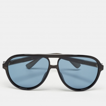 Pre Owned Gucci Black GG0935S Aviator Sunglasses