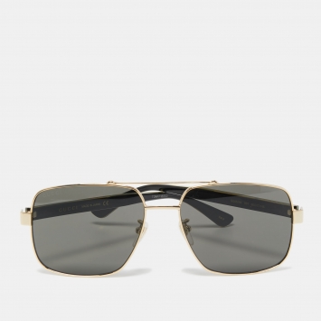 Pre Owned Gucci Black/Gold GG0529S Aviator Sunglasses