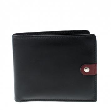 Pre Owned Gucci Black Leather Bifold Wallet
