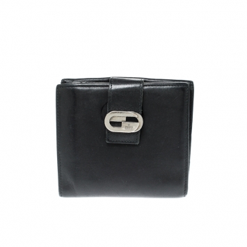 Pre Owned Gucci Black Leather Bi-Fold Wallet