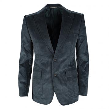 Pre Owned Gucci Teal Blue Regular Fit Corduroy Blazer M