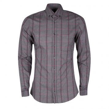 Pre Owned Gucci Multicolor Plaid Cotton Long Sleeve Button Down Shirt S