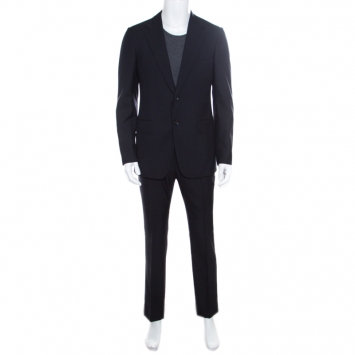 Pre Owned Gucci Navy Blue Wool Tailored Suit M