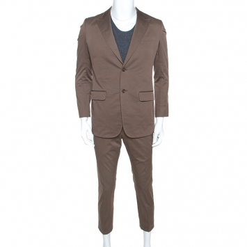 Pre Owned Gucci Brown Cotton Suit Set S