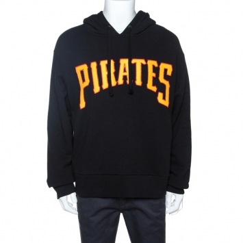 مملوكة مسبقًا Gucci Black Logo & Pirates Patched Knit Hoodie M