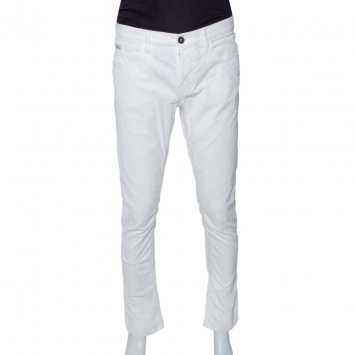 Pre Owned Gucci White Cotton Corduroy Tapered Trousers M