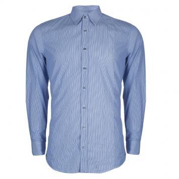 مملوكة مسبقًا Gucci Blue Striped Long Sleeve Buttondown Cotton Shirt M