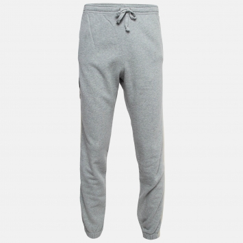 Pre Owned Gucci Grey Mystic Cat Appliqué Cotton Sweatpants XL