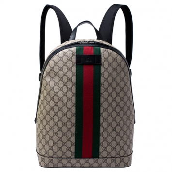 Pre Owned Gucci Beige GG Supreme Canvas Web Backpack