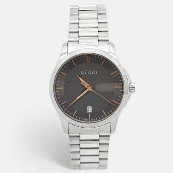 Gucci Taupe Stainless Steel G-Timeless YA126448 Men's Wristwatch 38 mm