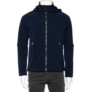 Pre Owned Hermes Navy Blue Synthetic Waterproof Softshell Derby Jacket XL