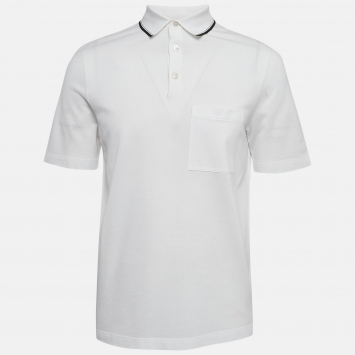 Hermes White Cotton Pique Polo T-Shirt S