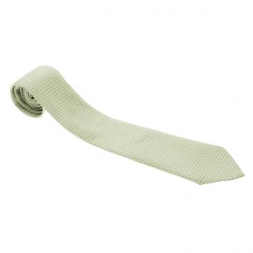 Pre Owned Hermes Green H Pattern Silk Jacquard Tie