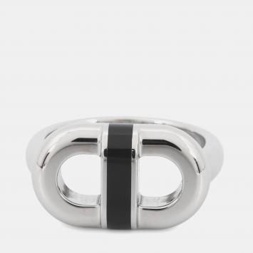 Pre Owned Hermes Mayon Ring Size T60 Black Metal Lacquer