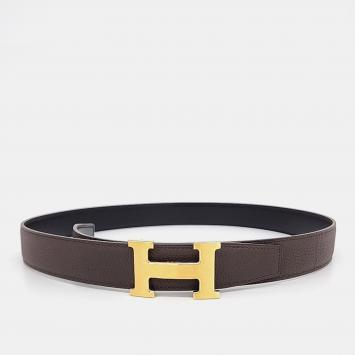Pre Owned Hermès Leather H Reversible Belt (B)