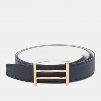 Pre Owned Hermes Rider Belt Size 90 Caban/White Epsom