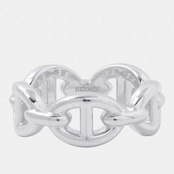 Pre Owned Hermes Chaine D'Ancre Anchene Ring Size Pm/51/#11 Sv925