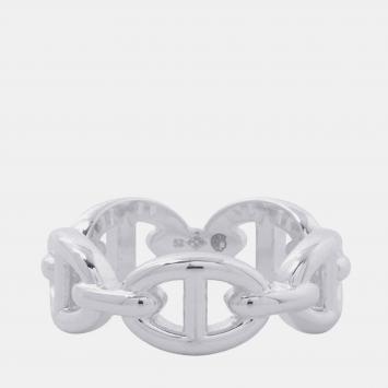 Pre Owned Hermes Chaine d'Ancre Anchene Ring Size 52 Ag 925 Sterling Silver Ring