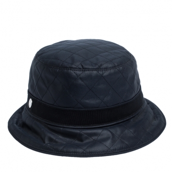 Pre Owned Hermes Navy Blue Quilted Bucket Hat