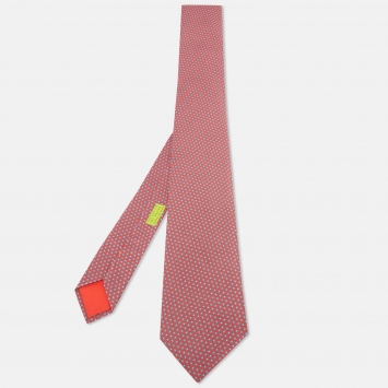 Pre Owned Hermès Red Silk Music Miguel Chevalier Tie