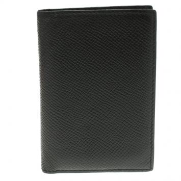 Pre Owned Hermes Black Leather Card Holder 