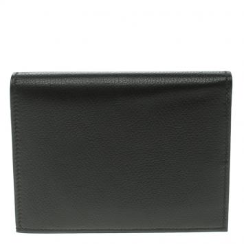 Pre Owned Hermes Black Evergrain Calfskin Leather Bi Fold Wallet