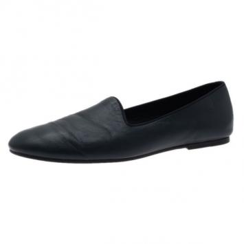 Hermes Blue Leather Gaspard Loafers Size 42