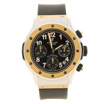 Pre Owned Hublot Black Rose Gold and Stainless Steel Flyback Chrono Super B 1926.7 Men's Wristwatch 42 mm