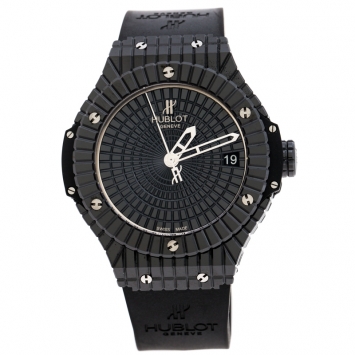 Pre Owned Hublot Black Ceramic / Titanium Big Bang Caviar 346.CX.1800.RX Men's Wristwatch 41MM