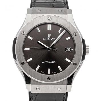 Pre Owned Hublot Gray Titanium Classic Fusion 511.NX.7071.LR Men's Wristwatch 45 MM