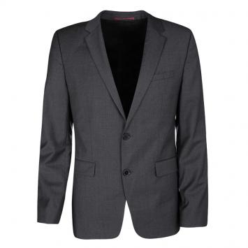 Pre Owned Hugo By Hugo Boss Super 100 Grey Wool Blazer L