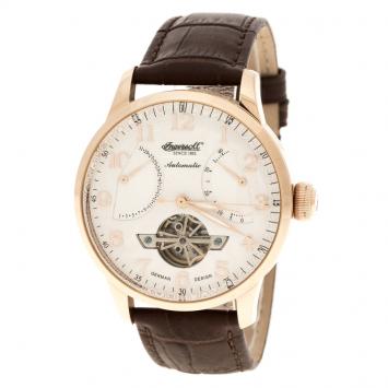 Pre Owned Ingersoll White Rose Gold-Plated Steel Massa Men's Wristwatch 44MM