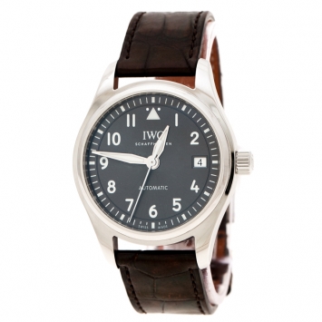 Pre Owned IWC Slate Grey Stainless Steel Pilot's Watch Automatic 36 IW324001 Men's Wristwatch 36 mm