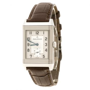 Pre Owned Jaeger-LeCoultre Silver Grey Stainless Steel Reverso GT 270.8.62 Men's Wristwatch 26 mm