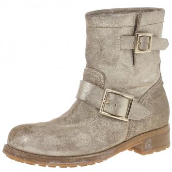 Pre Owned Jimmy Choo Metallic Youth Biker Boots Size 38