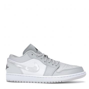 Pre Owned Nike Jordan 1 Low White Camo Sneakers US Size 8.5 EU Size 42