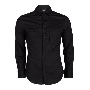 Pre Owned Just Cavalli Black Inverted Pocket Detail Button Front Shirt XL