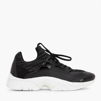 Pre Owned Kenzo Black Textile/Leather Sonic Mesh Sneakers Size EU 40